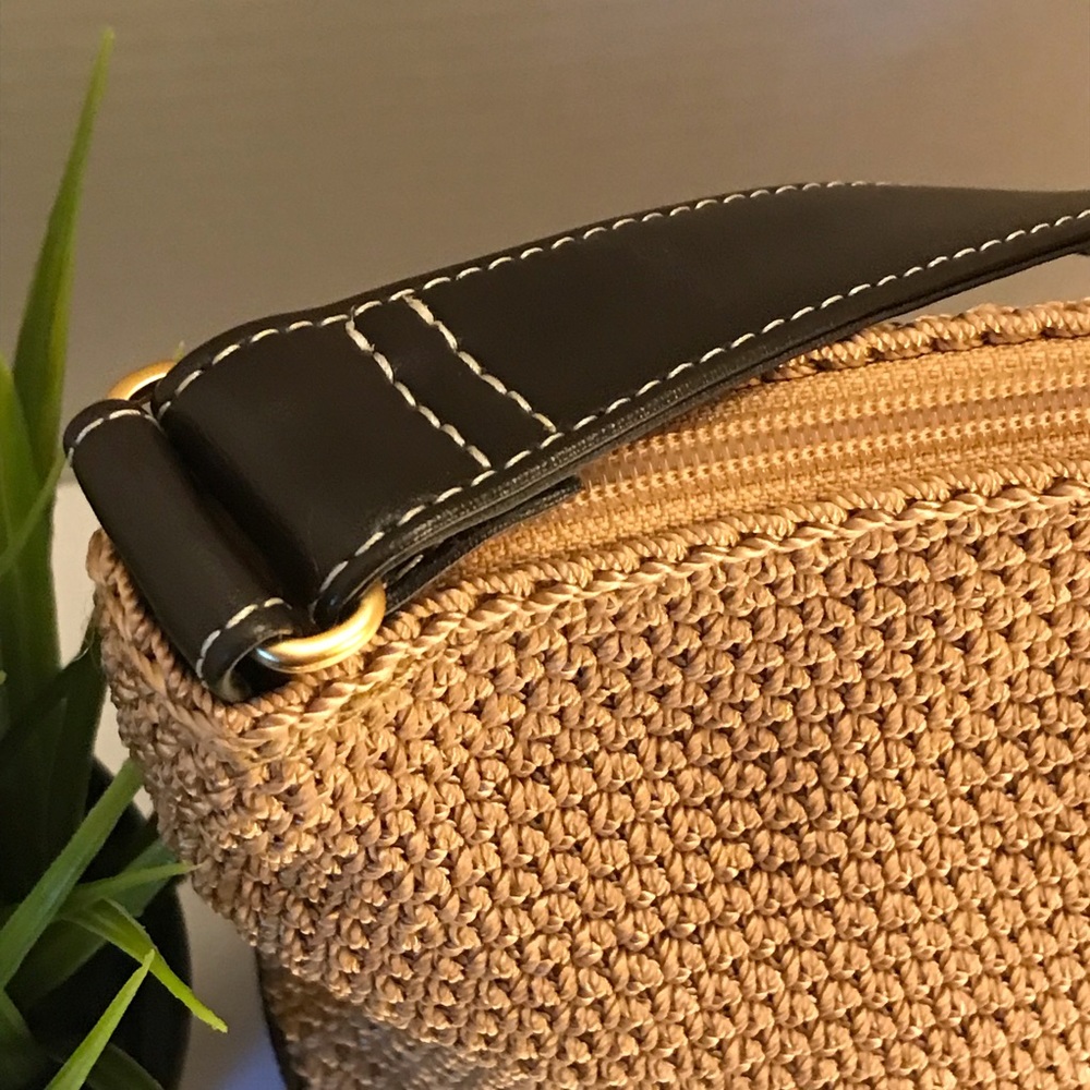 NWOT The Sak Crochet & Leather Shoulder Bag Purse - Picture 5 of 12